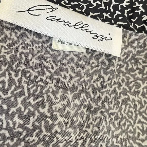 Vintage 70s 80s Cavalluzzi Black White Rayon Oversized Silky Blazer Jacket Small - Picture 5 of 7